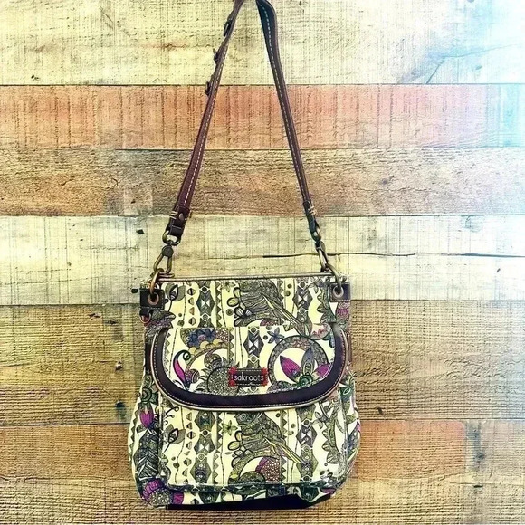 Sakroots Peace Sky Spirit Desert Owl Canvas Crossbody - Picture 1 of 12